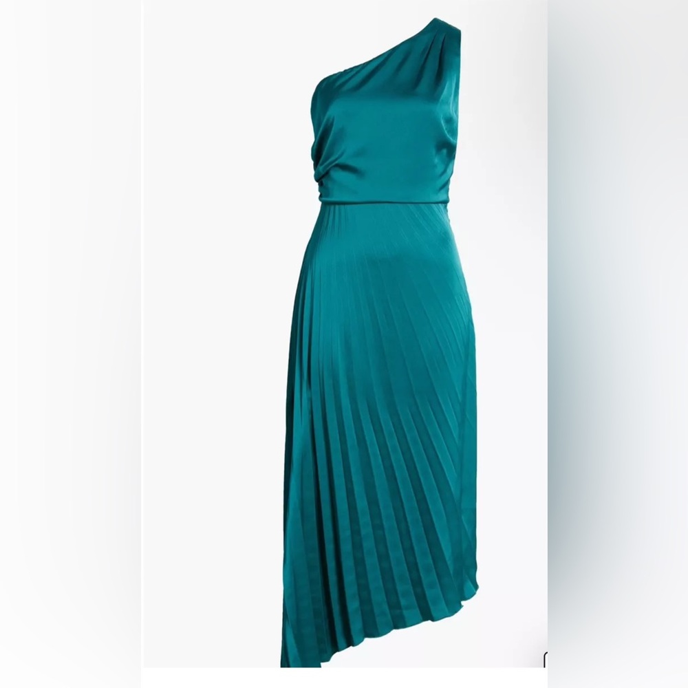 sam edelman One-Shoulder Asymmetric Pleated Cocktail Dress sz 8